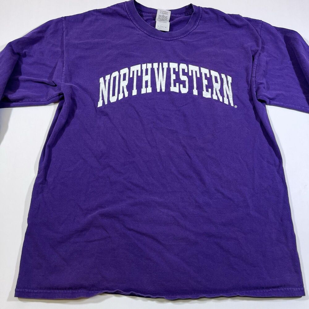 Lot of 2 Northwestern Wildcats Long Sleeve Purple Shirts Fanatics Gildan Large - Picture 7 of 16